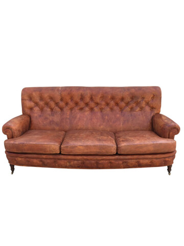 English Leather Tufted Sofa 67605