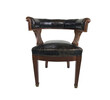 Antique Armchair in Patinated Black Leather 19682
