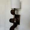 Pair of Lucca Studio Currier Sconces in Bronze and Leather 73616