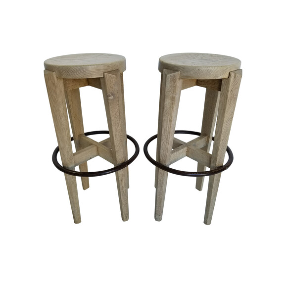 Pair of French Oak Stools 32730