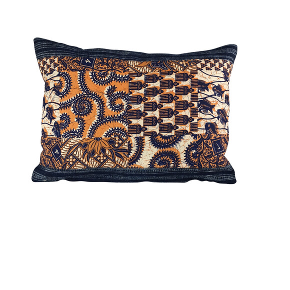 Vintage Indonesian Batik Textile Pillow 19504
