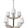 Lucca Studio Bancroft Oak and Brass Chandelier 73462