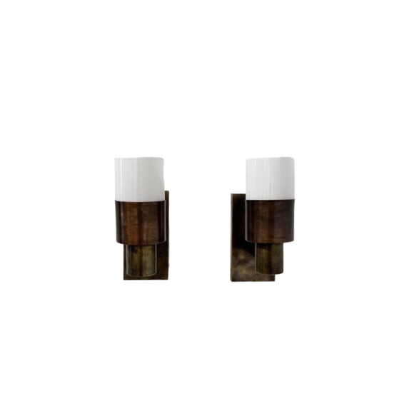 Pair of Lucca Studio Morgan Sconces (opaline shades) 70571