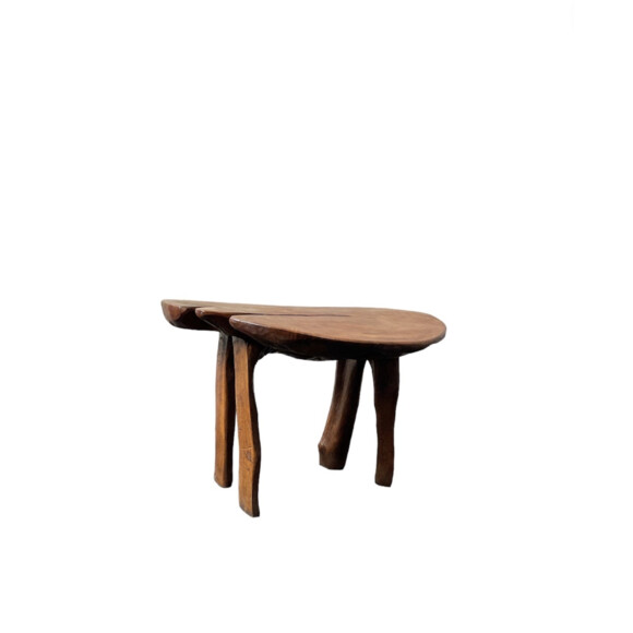 French Organic Wood Stool/ Side Table 72952