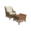 Woven Rattan Arm Chair and Ottoman 61167