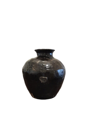 Large Black Glazed Ceramic Vessel from Central Asia 78145