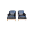 French 1940's Black Leather Chairs 31343