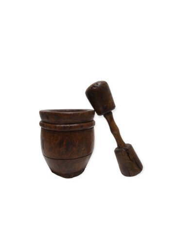 Antique French Wood Mortar and Pestle 60851