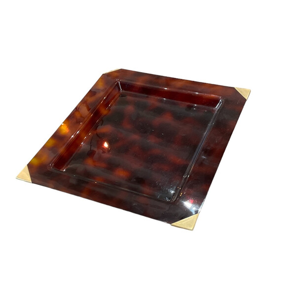 French Faux Tortoise Lucite Tray 73120