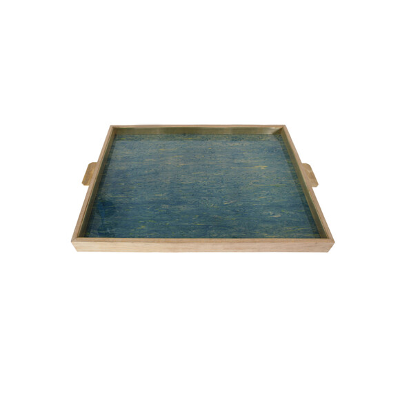 Limited Edition Oak And Vintage Marbleized Paper Tray 22607