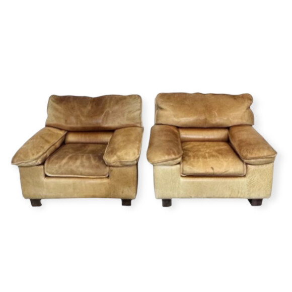 Pair of  Danish Leather Arm Chairs 74430