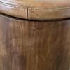 Lucca Studio Douglas Oak and Leather Top Ottoman/Stool 74298