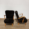 Pair of Swedish 1930's Shearling Armchairs 72860