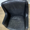 Pristine Danish 1940's Black Leather Chair 74140