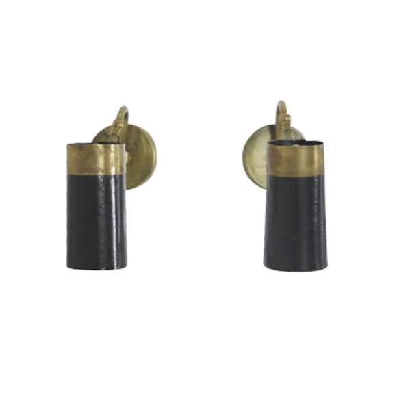 Pair Black and Gold Sconces 10931