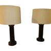 Pair of French Brown Glazed Ceramic Lamps 20260