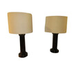 Pair of French Brown Glazed Ceramic Lamps 20260