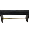 19th Century French Bench with Original Leather 21397