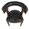 Antique Armchair in Patinated Black Leather 19682