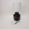 Vintage Central Asia Black Pottery Lamp 63383