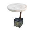 Limited Edition Stone and Oak Side Table 33218