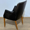 Pristine Danish 1940's Black Leather Chair 74140