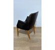 Pristine Danish 1940's Black Leather Chair 74140