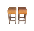 (3) Belgian leather and oak stools 29943