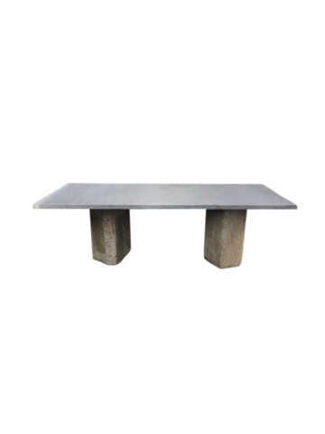 Rectangular Belgian Bluestone Table with Two Basalt Stone Bases 60933