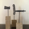 Set of (3) Iron Sculpture on Wood Stand 67361