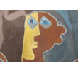 Huge French Mid Century Cubist Painting 19881