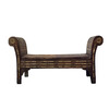 19th Century Syrian Bench with Leather Seat 63038