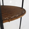 French Ebonized and Rattan Side Table 8720