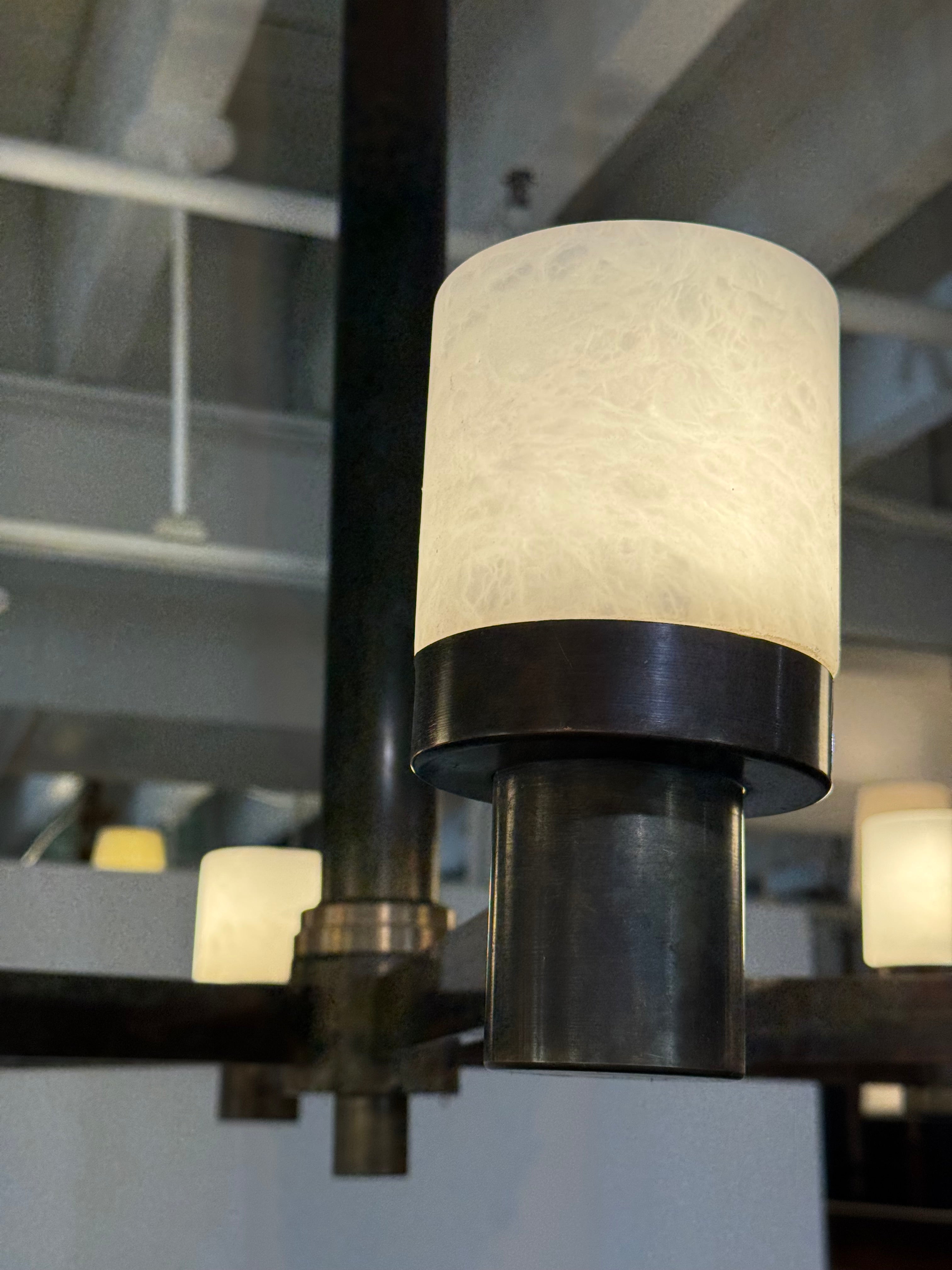 Limited Edition Bette Solid Bronze & Alabaster Chandelier