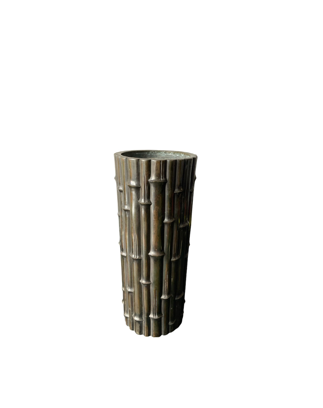 Stunning Large Scale Vintage Bronze "Bamboo" Design Vase