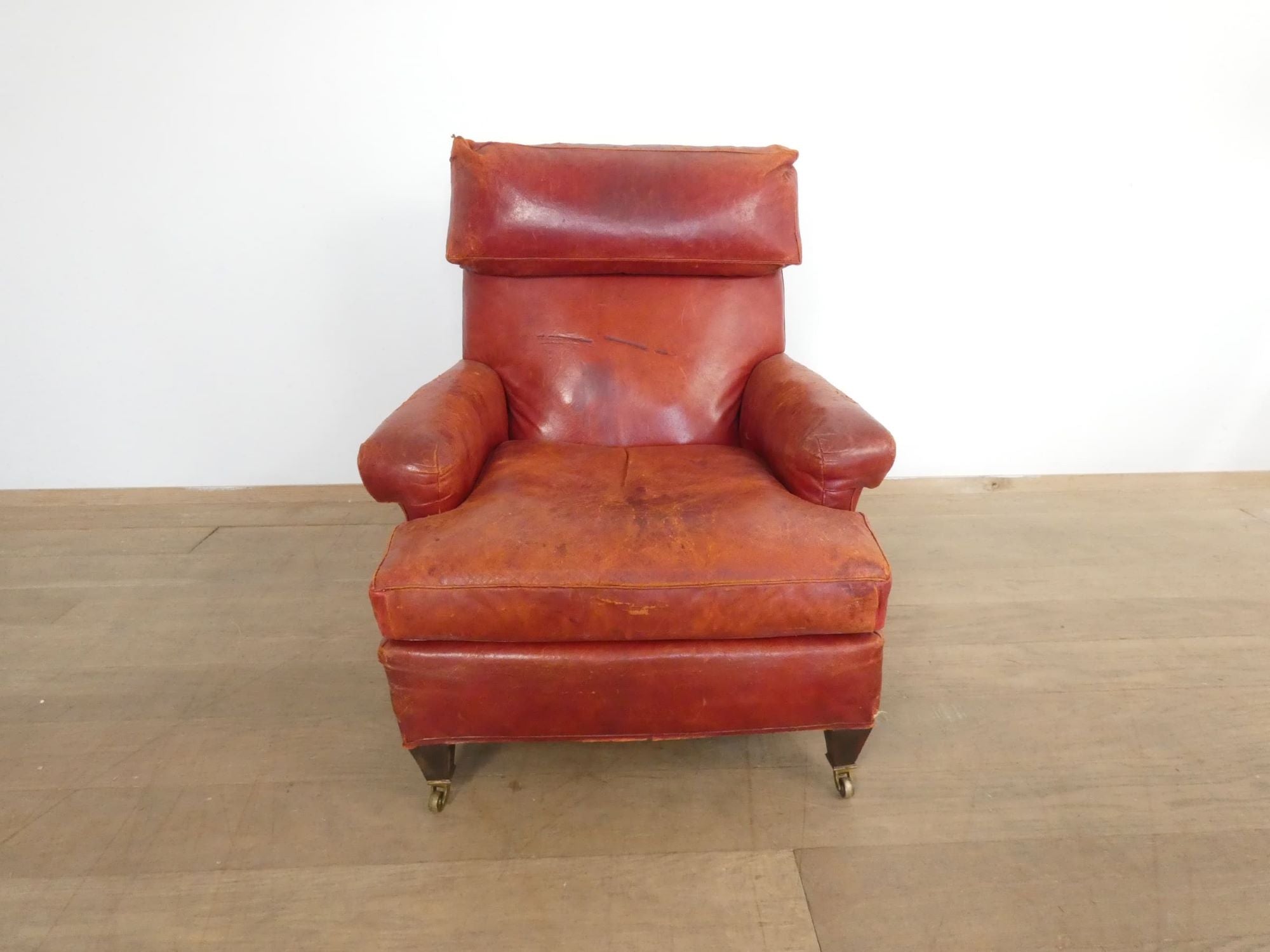 19th Century English Leather Arm Chair