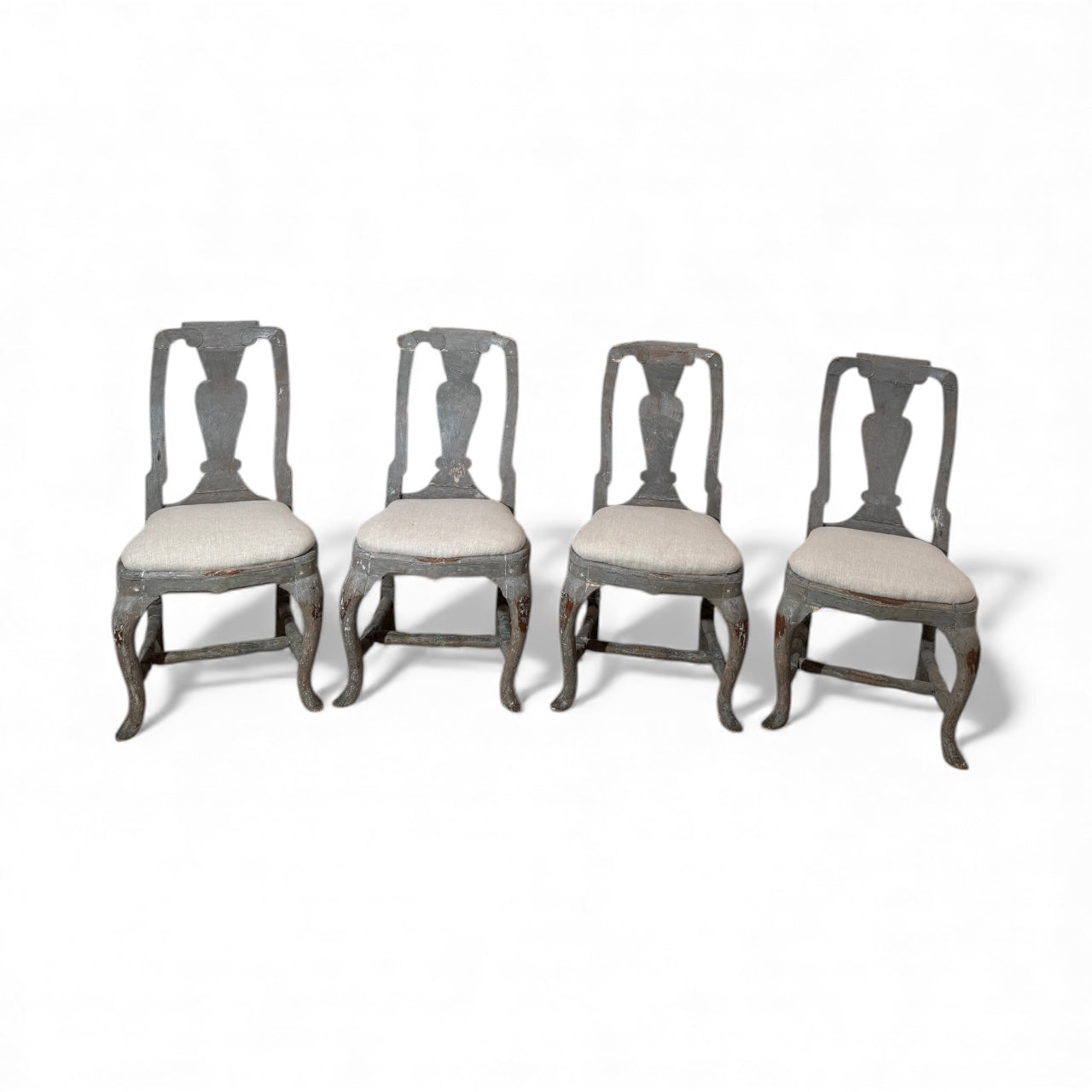 Set of Four Gustavian Painted Dining Chairs