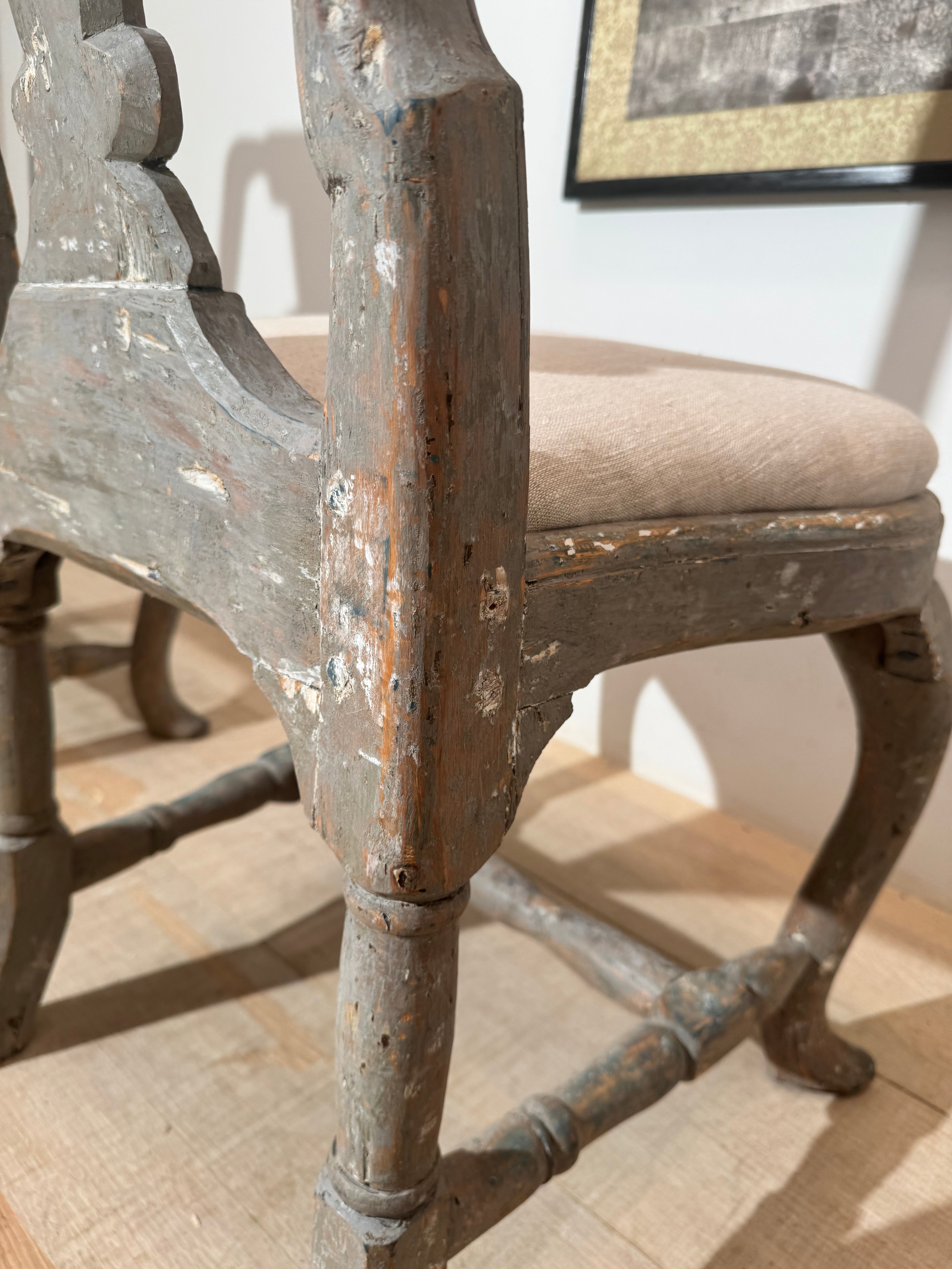 Set of Four Gustavian Painted Dining Chairs