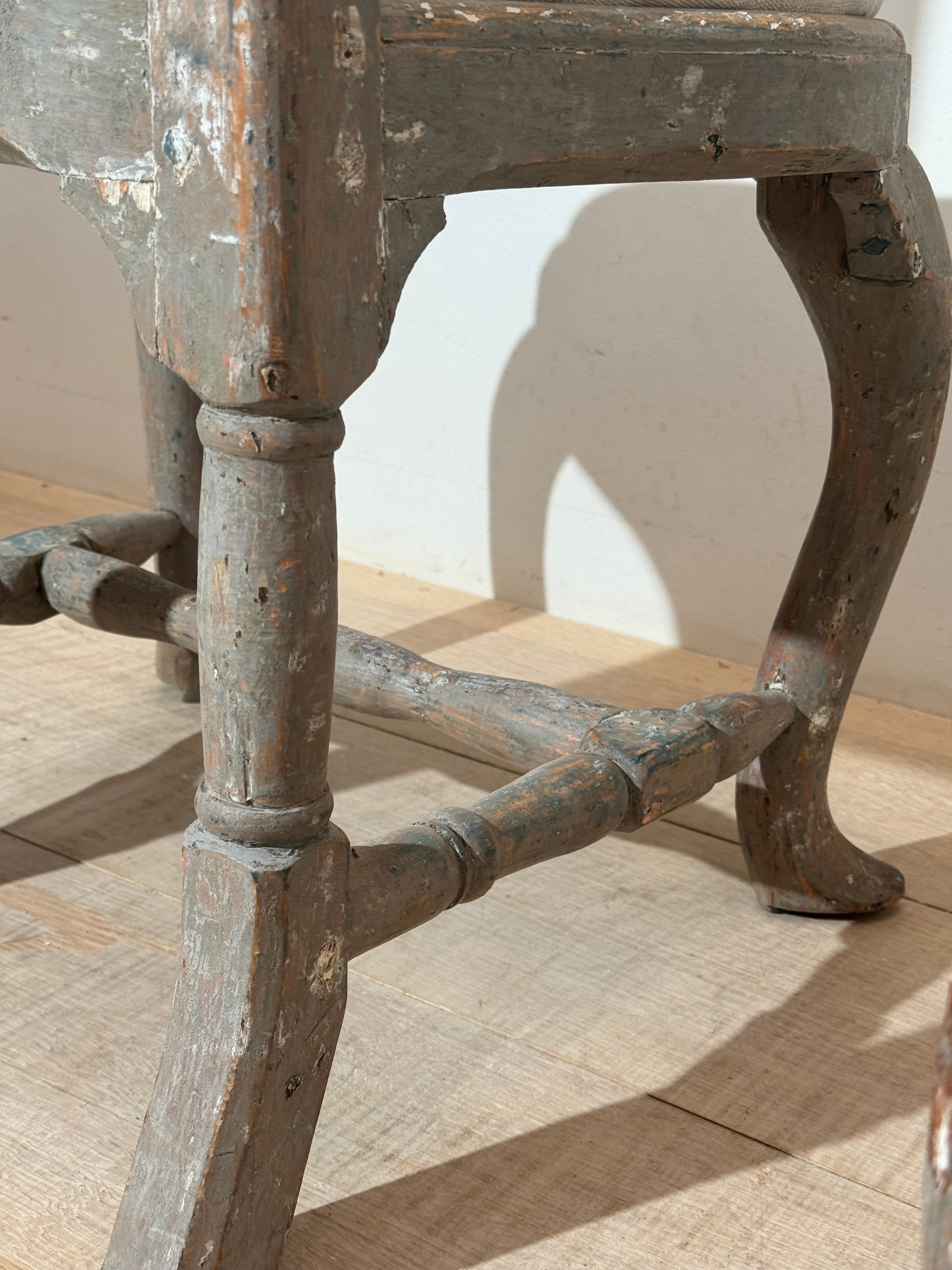 Set of Four Gustavian Painted Dining Chairs