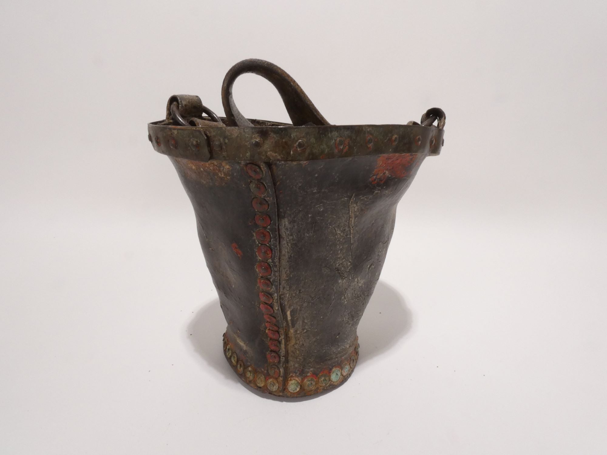 19th Century Leather and Metal Fire Pail