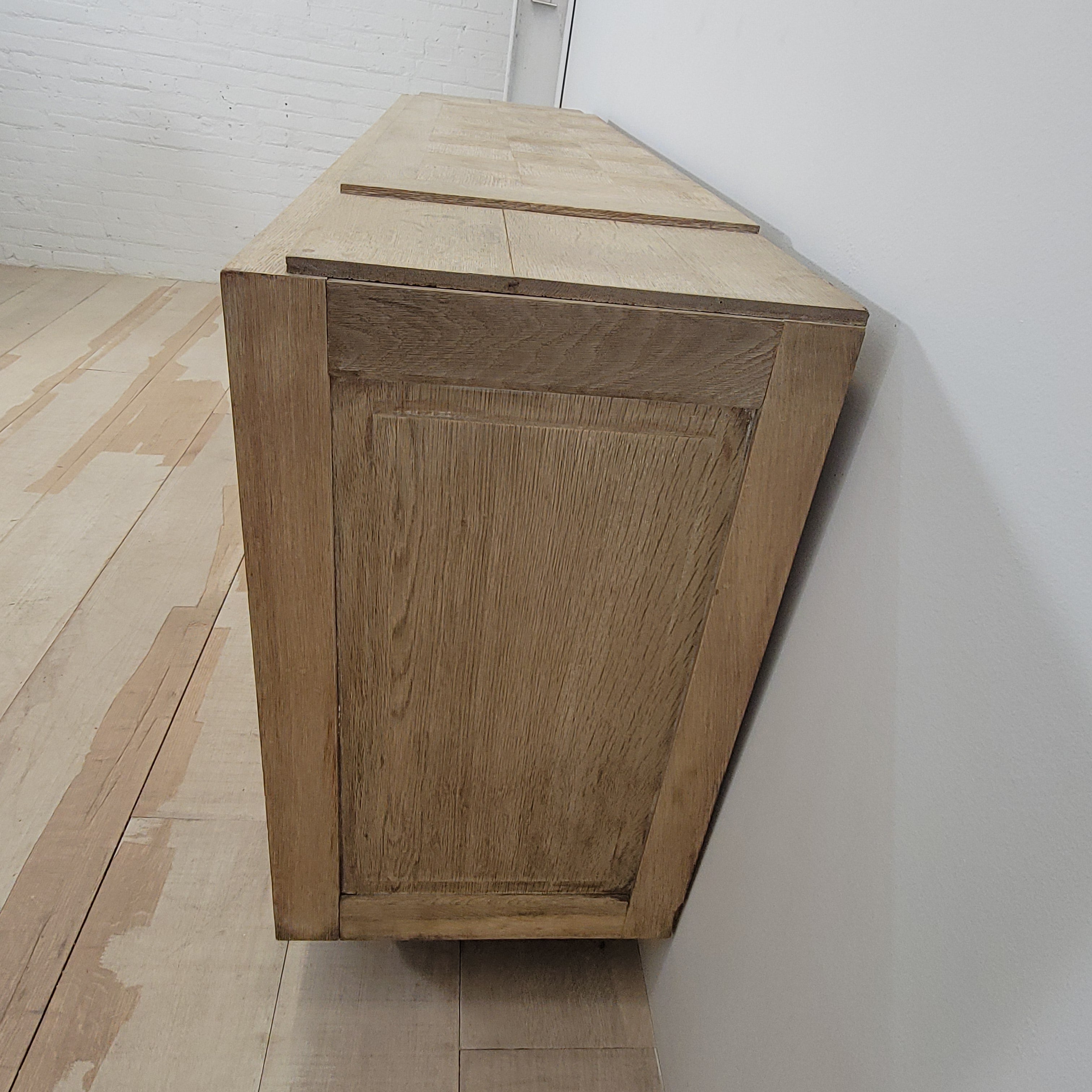 1930s French solid oak sideboard