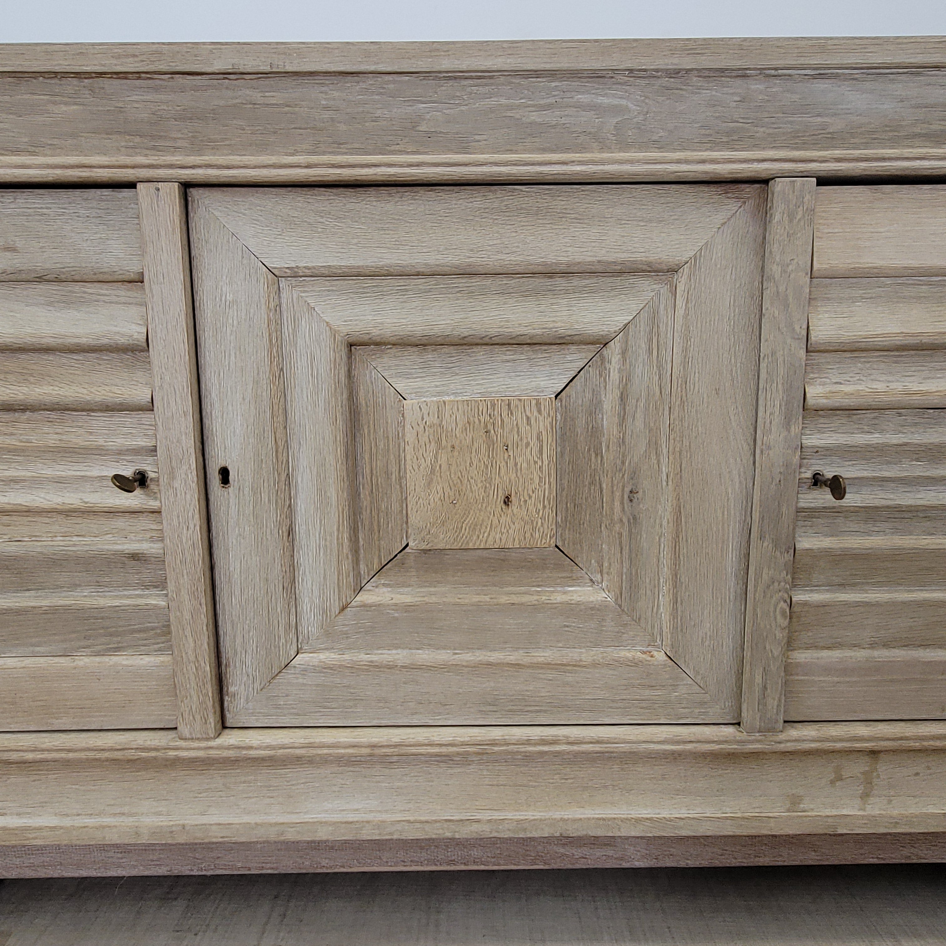 1930s French solid oak sideboard