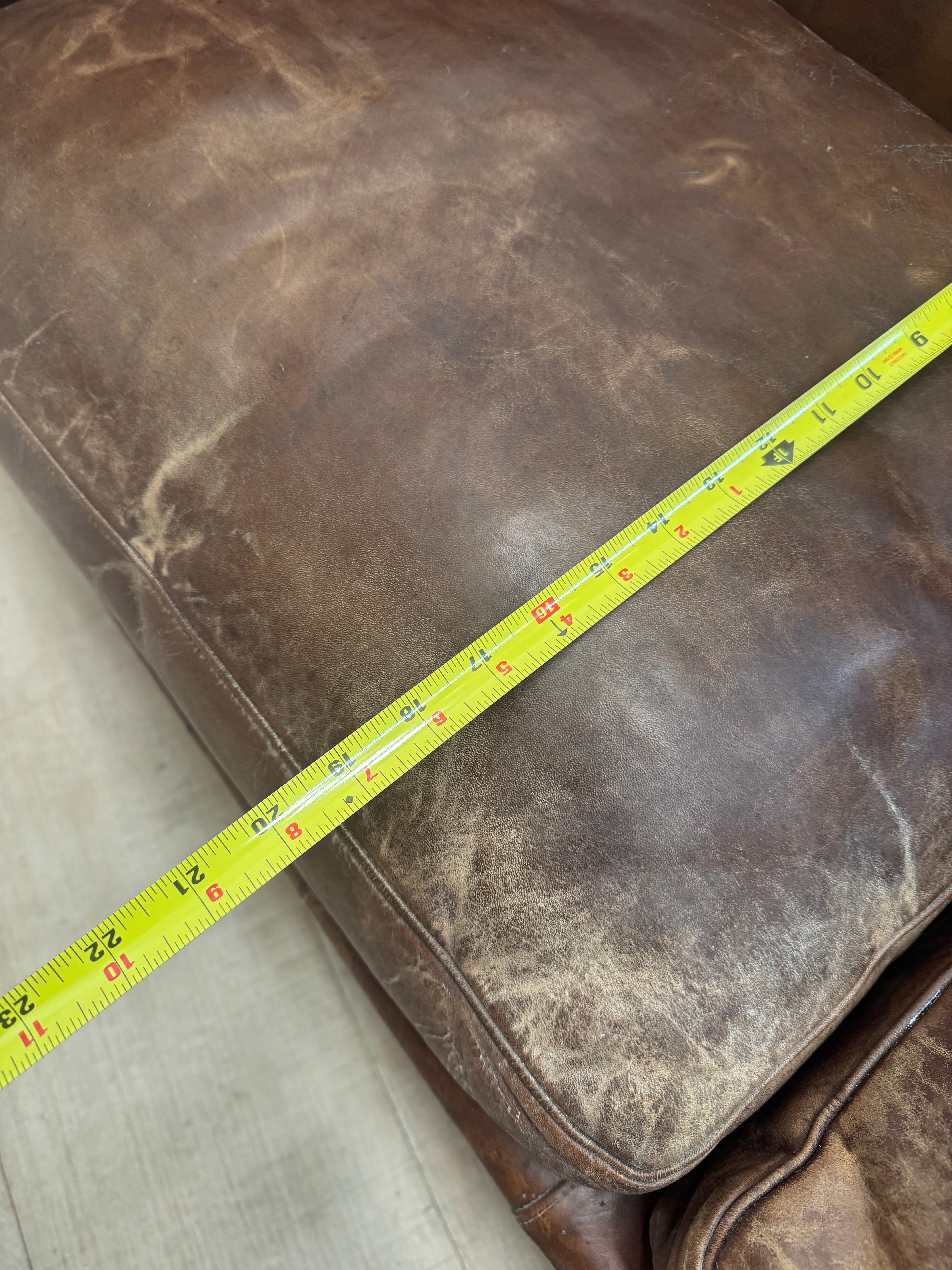 Danish Chocolate Brown Leather Sofa