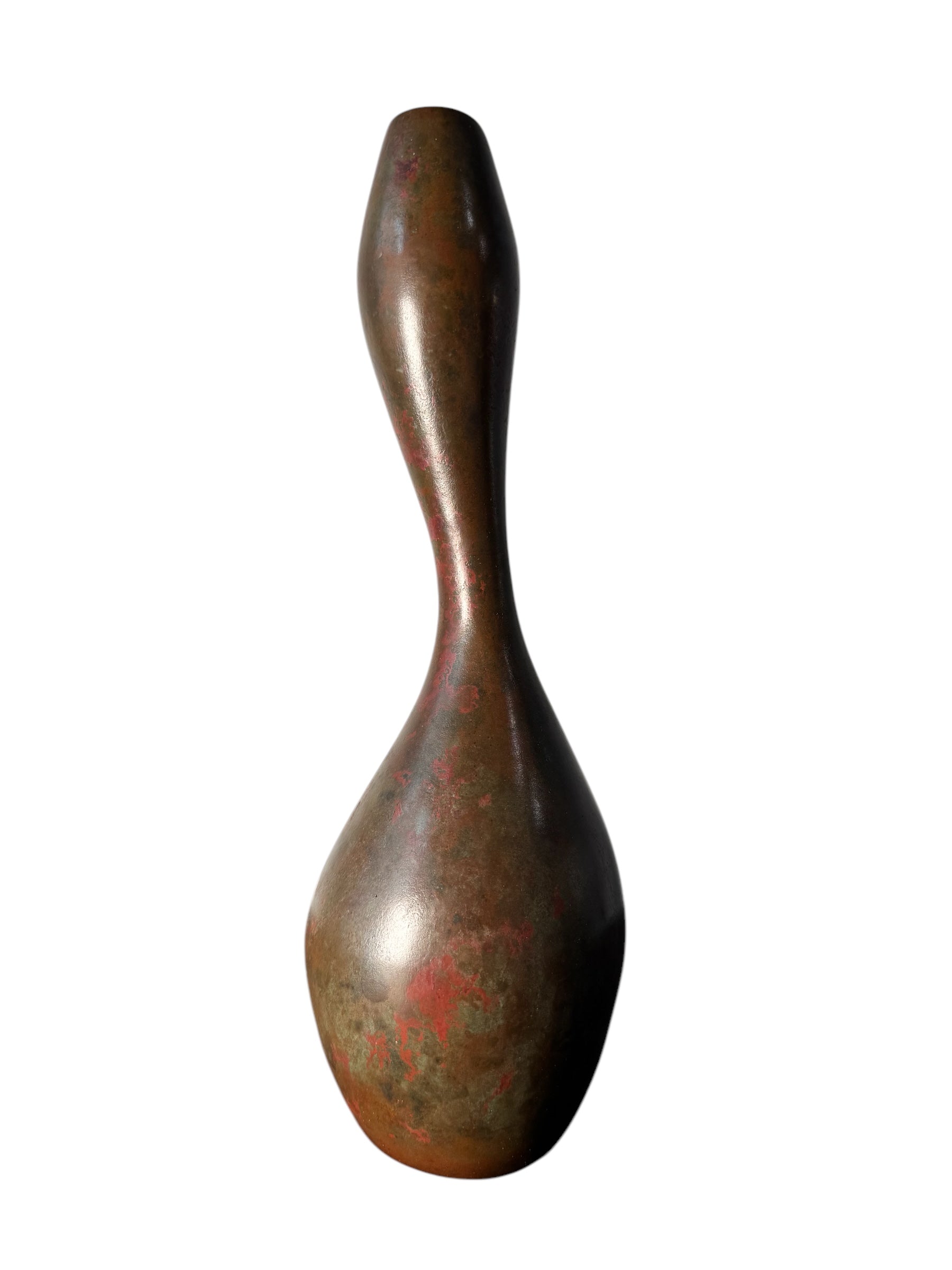 Vintage Japanese Bronze Vase in Unusual Shape