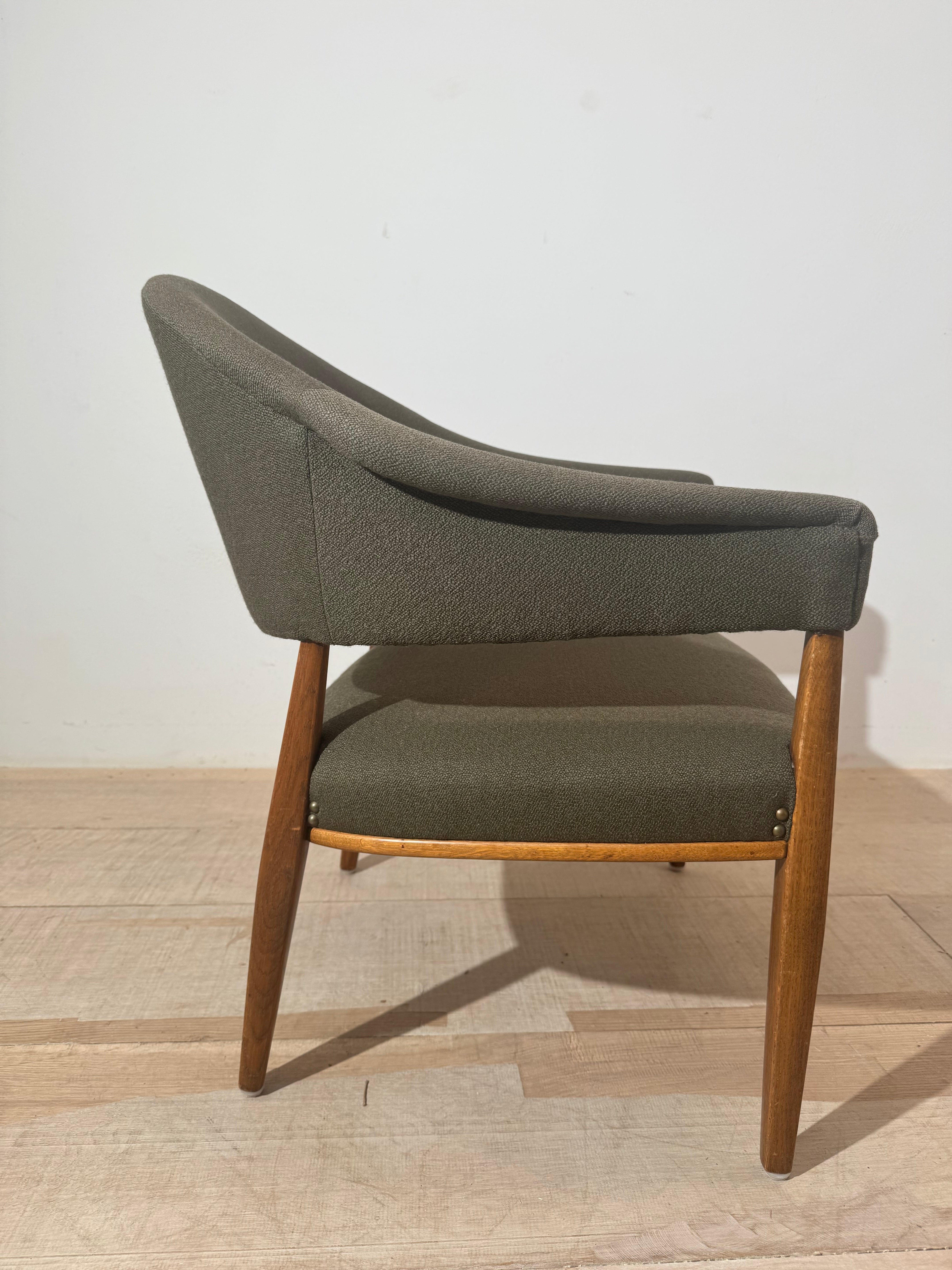 Stylish Danish Vintage Oak Armchair