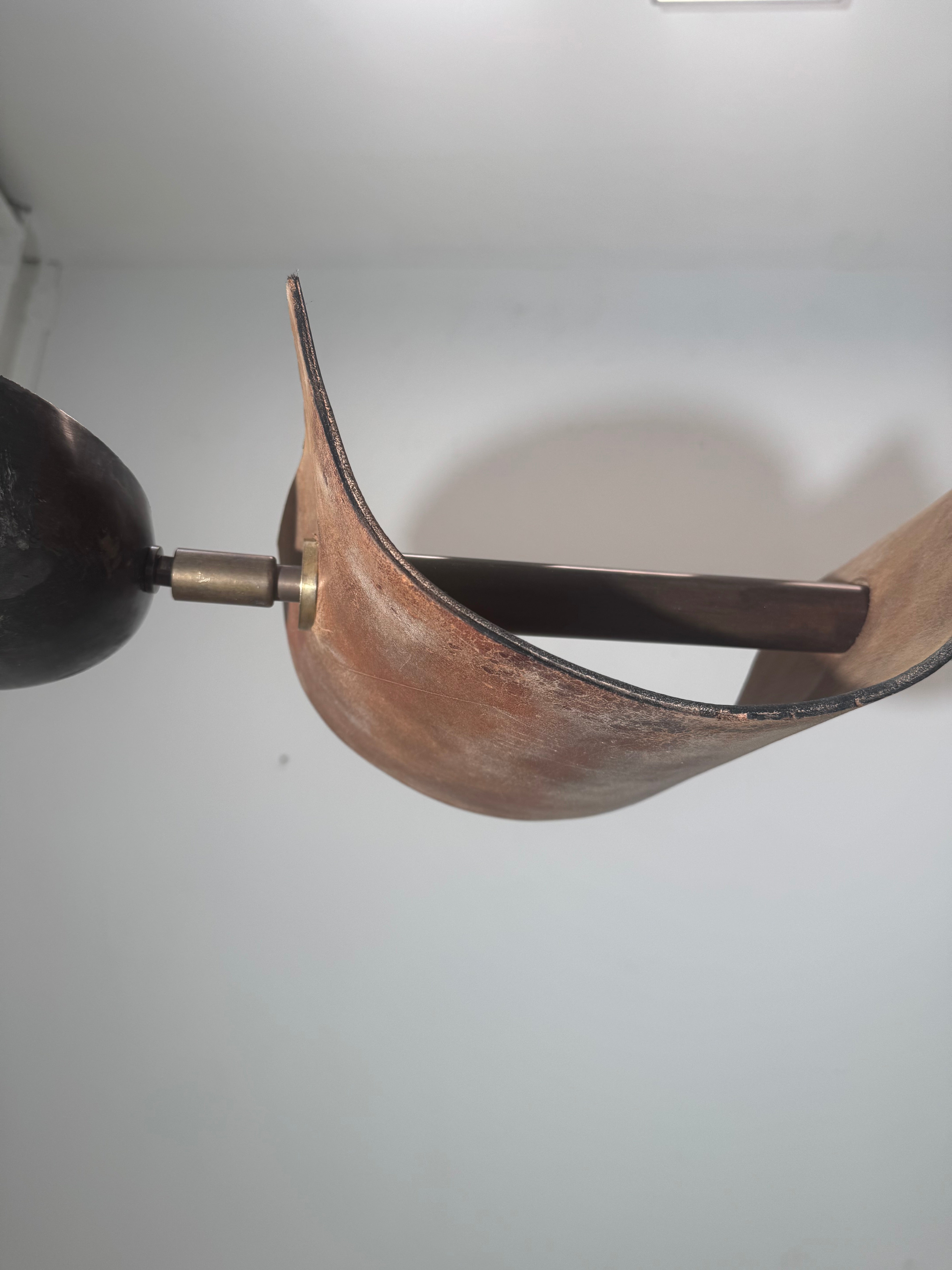 Lucca Studio Parker Leather and Bronze Chandelier