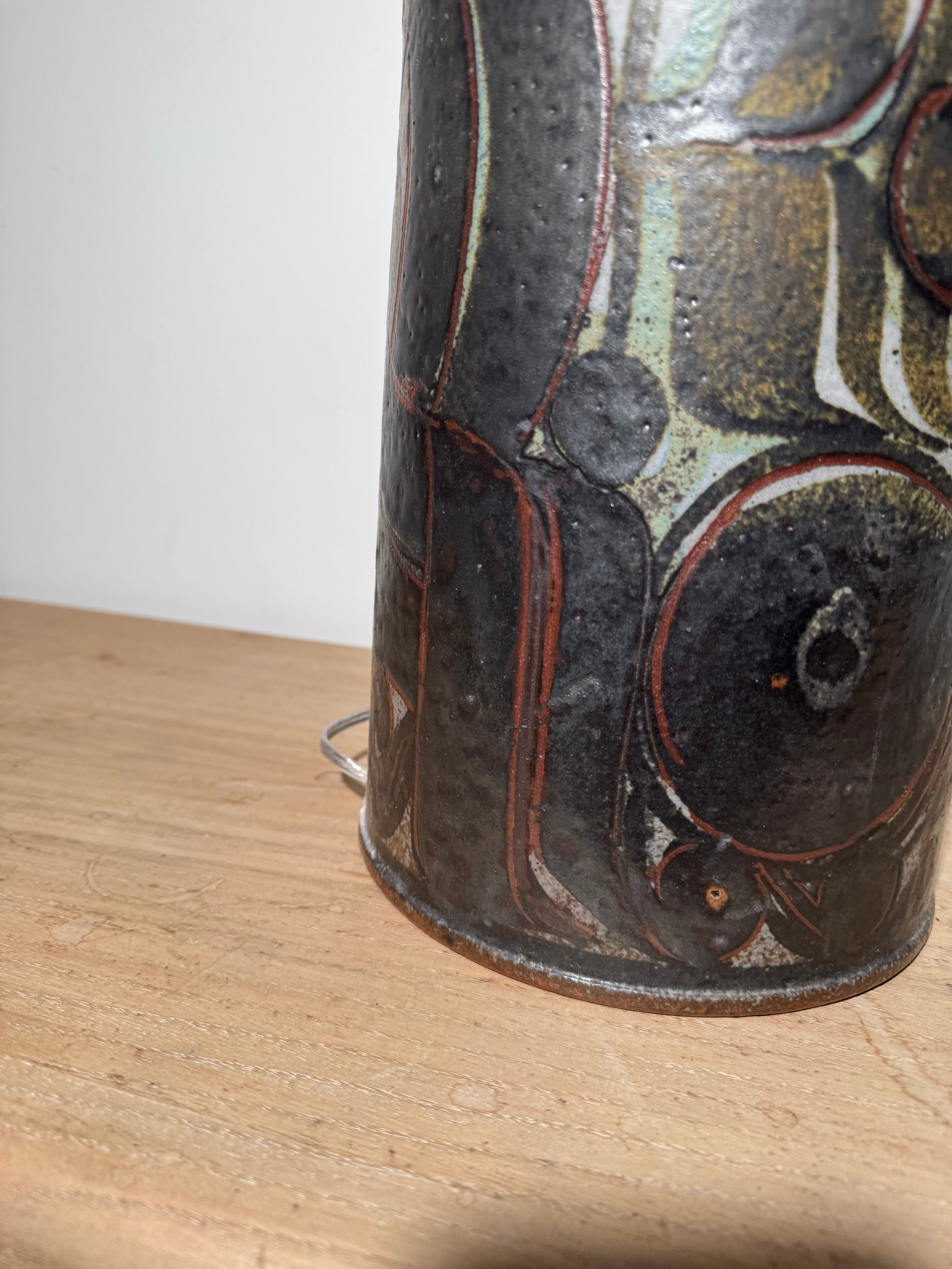 Large Scale Vintage Studio Pottery Lamp