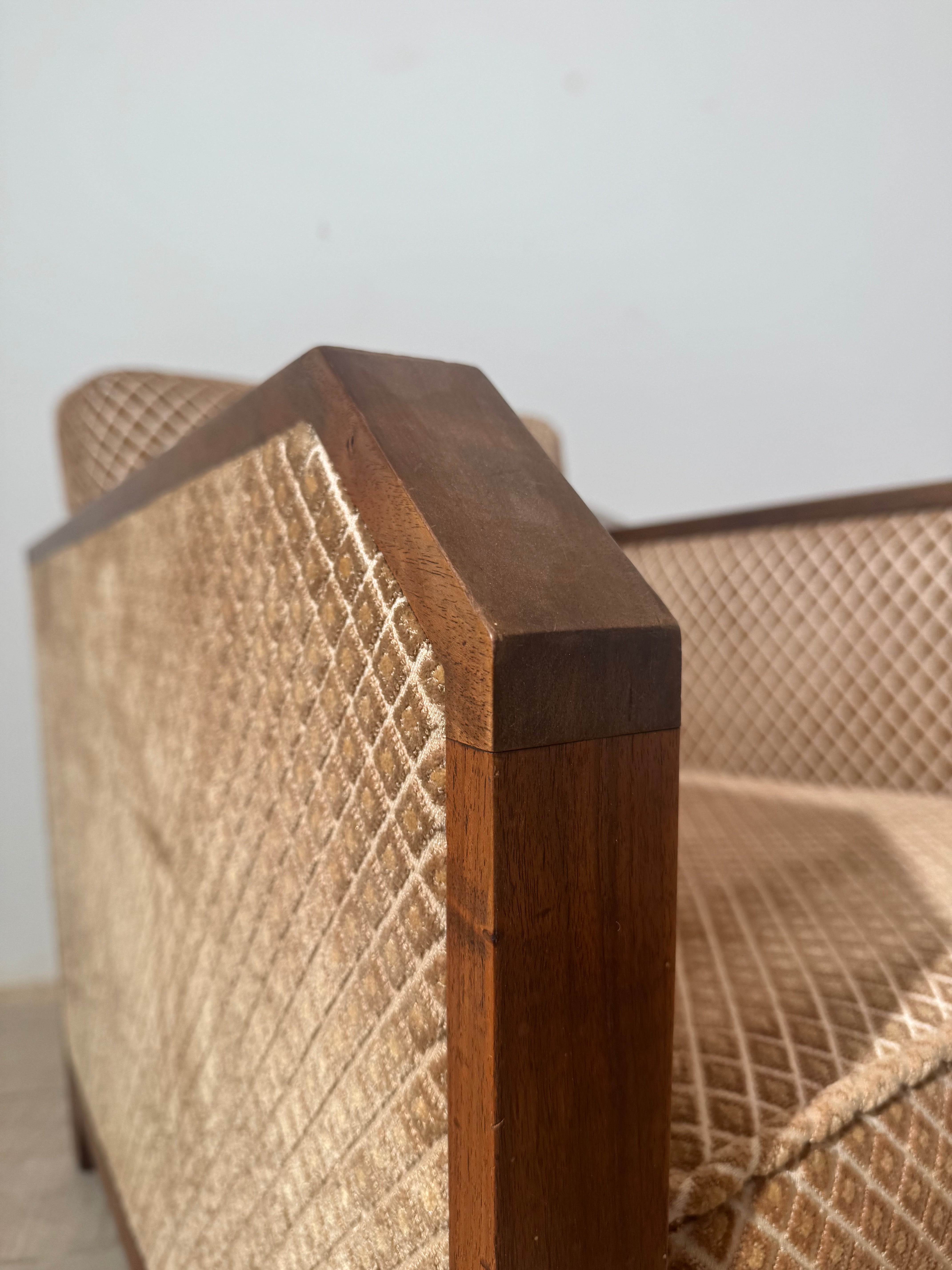 French 1940s Walnut Armchair