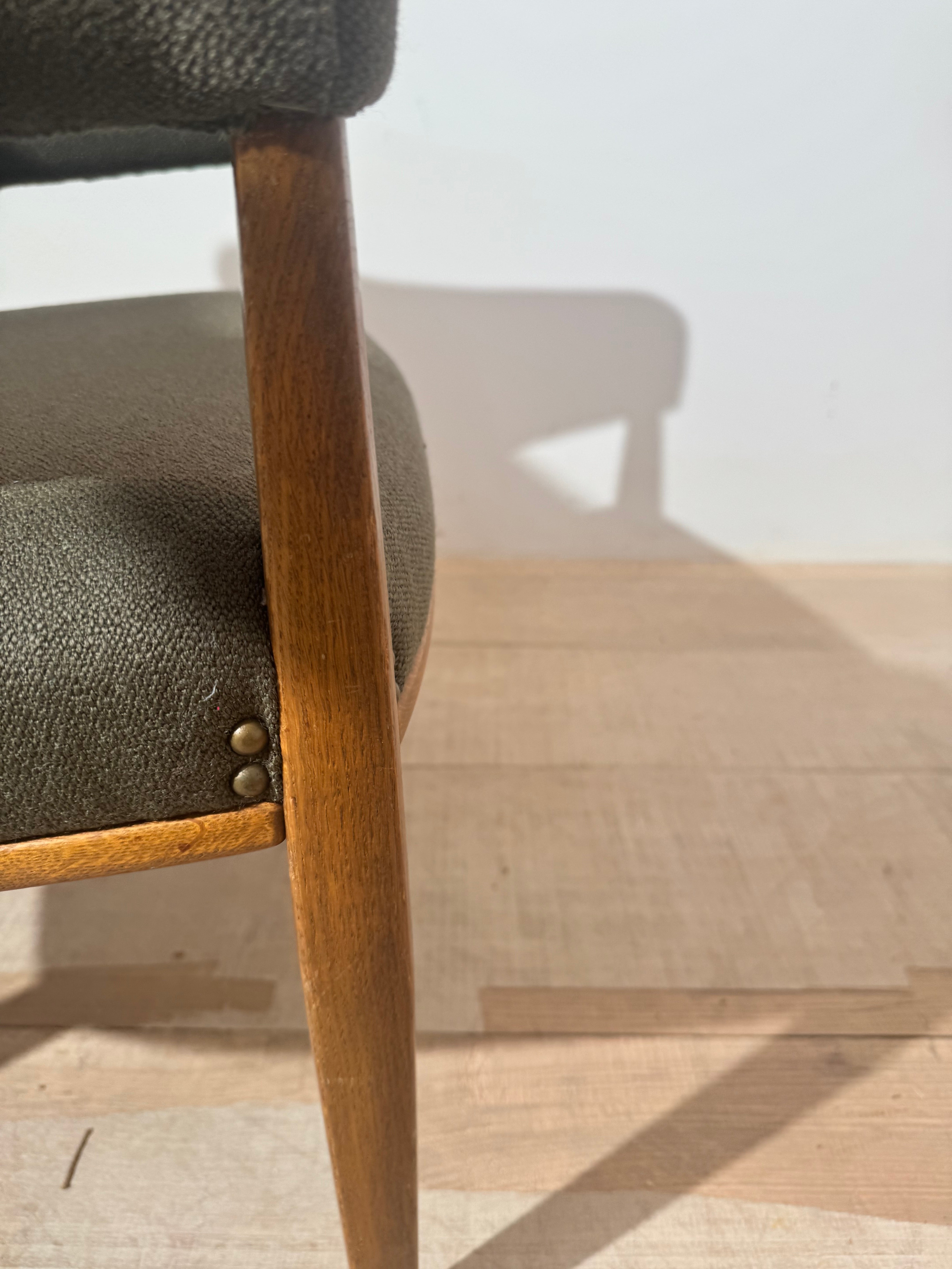 Stylish Danish Vintage Oak Armchair