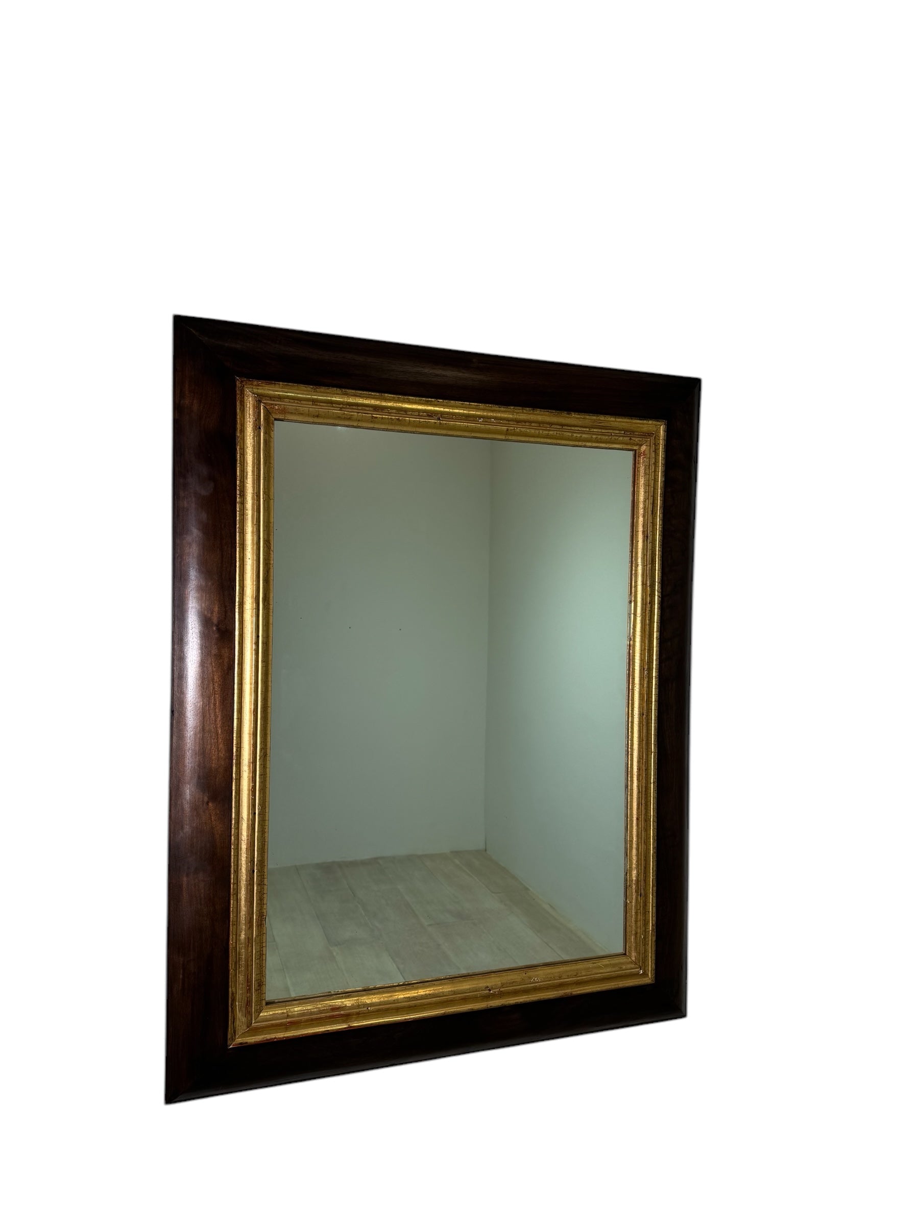 Limited Edition Walnut and 18th Century Gilt Wood Mirror